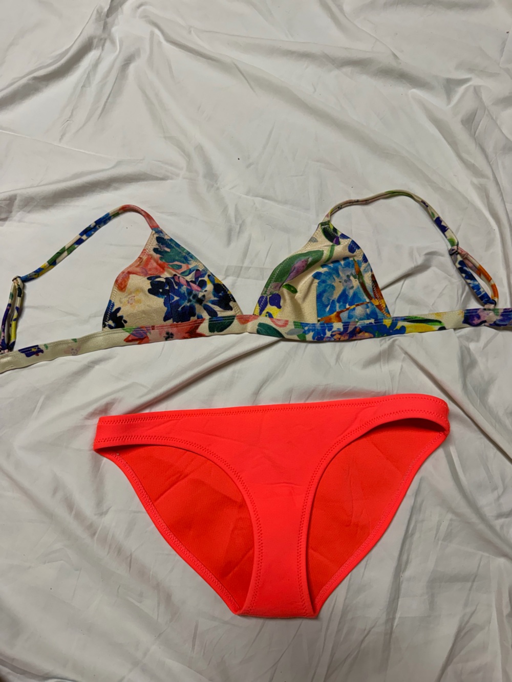 triangl swimwear Neon Coral & Flower Bikini - Picture 2 of 12